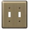 Amerelle Wall Plate, Number of Gangs: 2 gang Stamped Steel, Brushed Brass Finish, Brass 154TT - alternate 3